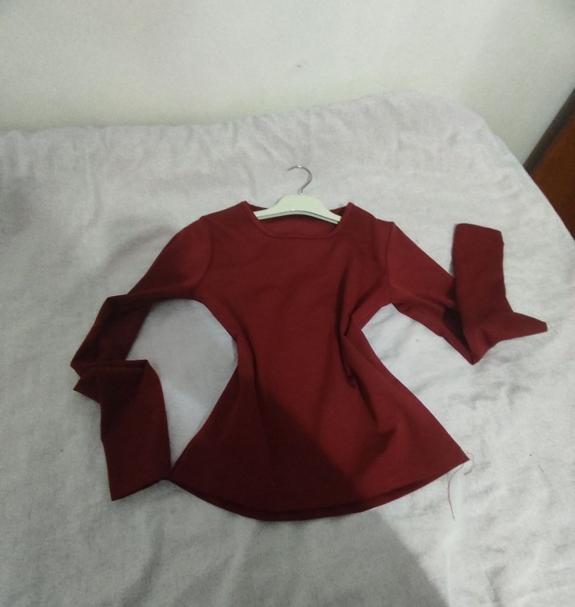 Bordo Kadın Uzun Kollu Bluz - Görsel 2