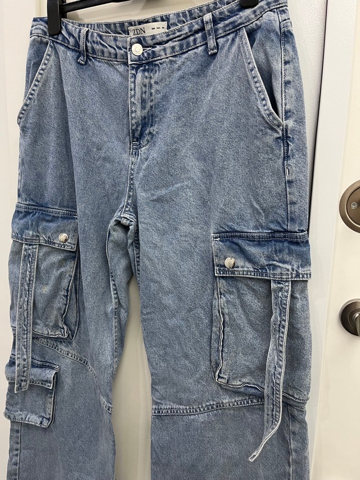 Kadın kargo  kot pantolon - Görsel 4