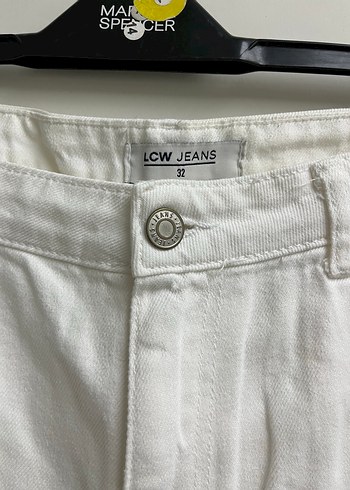 Kadın Beyaz kot şort - Görsel 4