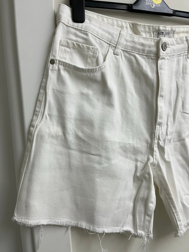 Kadın Beyaz kot şort - Görsel 3
