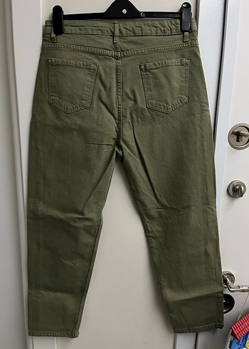 Kadın haki kot pantolon - Görsel 3