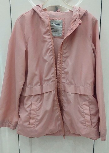 Kız Çocuk Pembe Fermuarlı Yağmurluk - Görsel 2