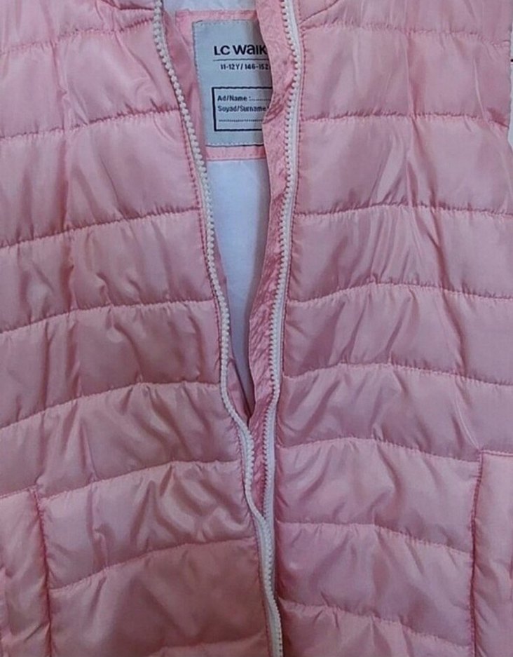 Kız Çocuk Kapüşonlu Pembe Şişme Yelek - Görsel 2