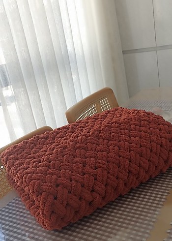  Beden Parlak Kahverengi Örgü Çocuk Battaniyesi