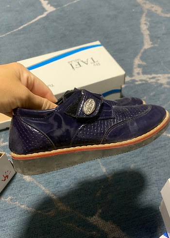 Koyu Mavi Yılan Derisi Desenli Erkek Çocuk Ayakkabısı - Görsel 2