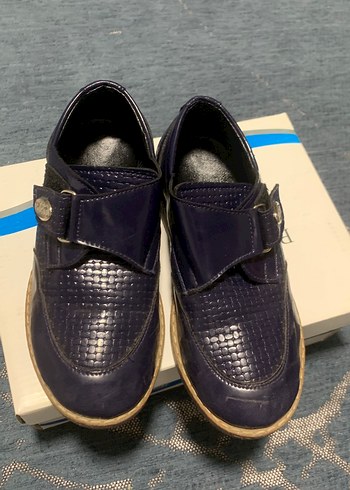 Koyu Mavi Yılan Derisi Desenli Erkek Çocuk Ayakkabısı - Görsel 4