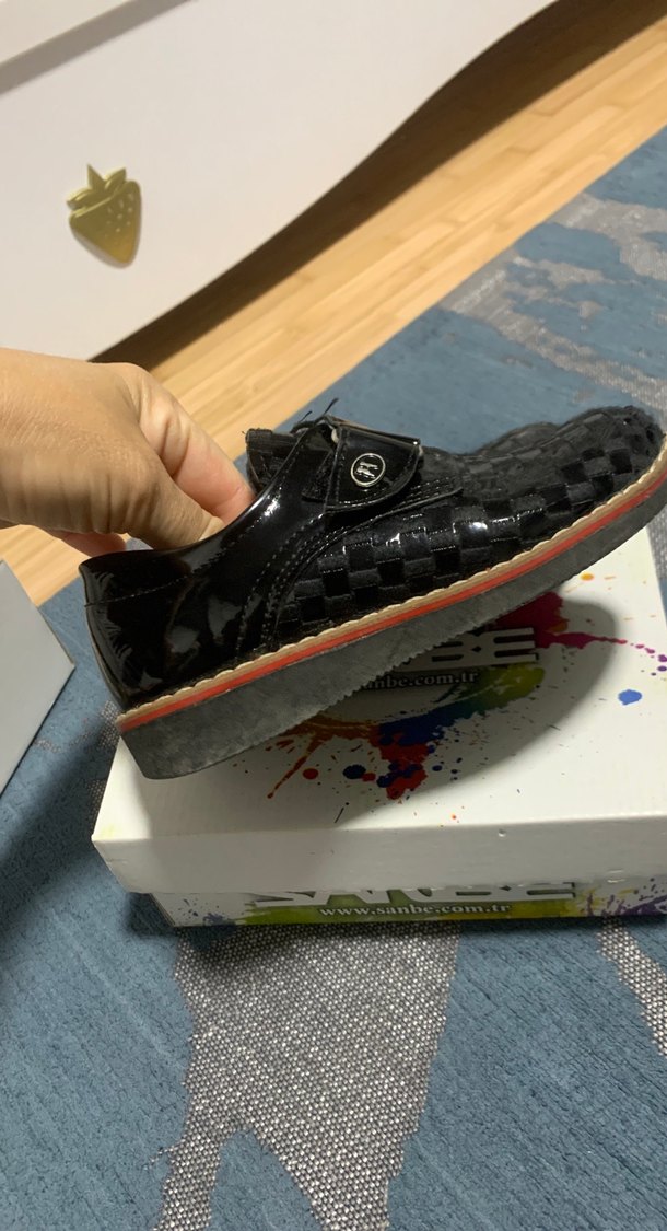 Erkek Çocuk Siyah Kareli Tokalı Ayakkabı - Görsel 3