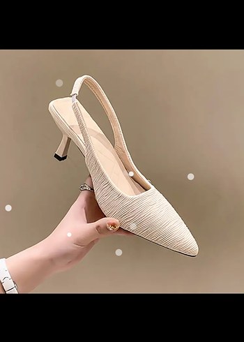 Mango Beyaz Pliseli Stiletto Kadın Abiye Ayakkabı