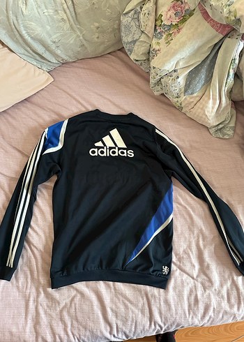 Mavi Siyah Uzun Kollu Adidas Chelsea Sweatshirt - Görsel 2