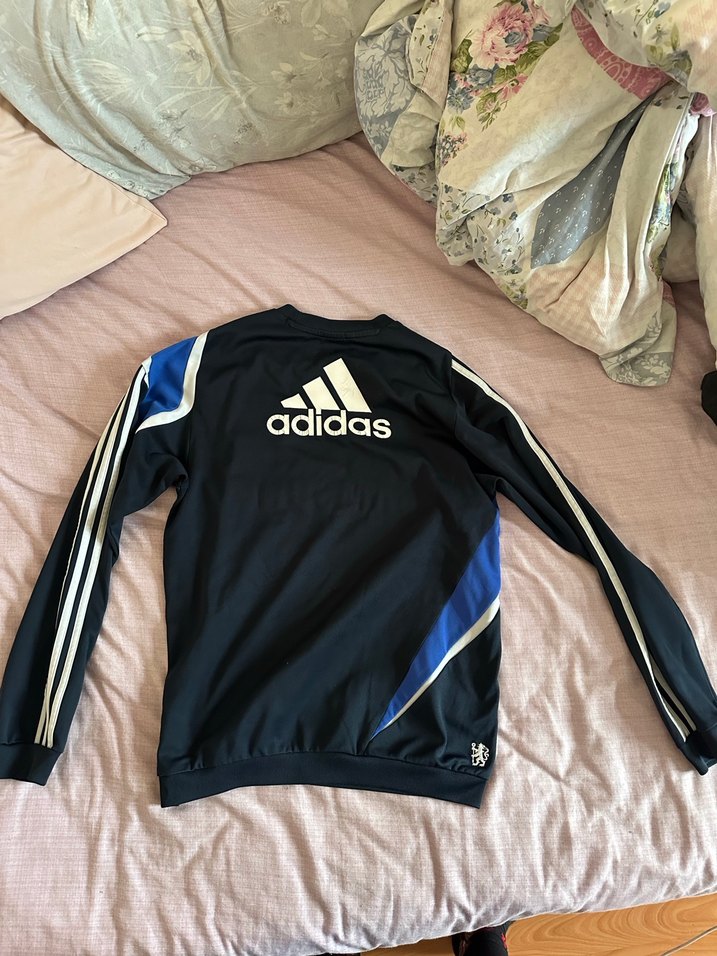 Mavi Siyah Uzun Kollu Adidas Chelsea Sweatshirt - Görsel 2