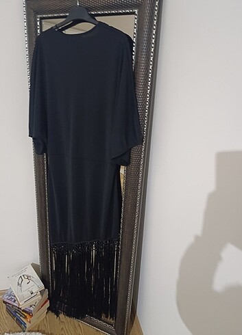 Siyah eteği püsküllü abiye  - Görsel 3