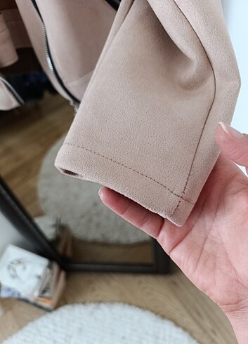 xl Beden camel Renk Fermuarlı suni biker deri ceket