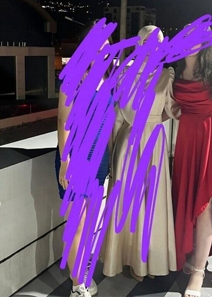 Kırmızı saten kumaş abiye mezuniyet elbisesi - Görsel 5