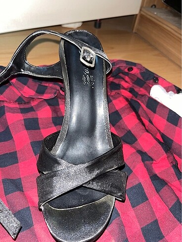 siyah topuklu platform ayakkabı - Görsel 5