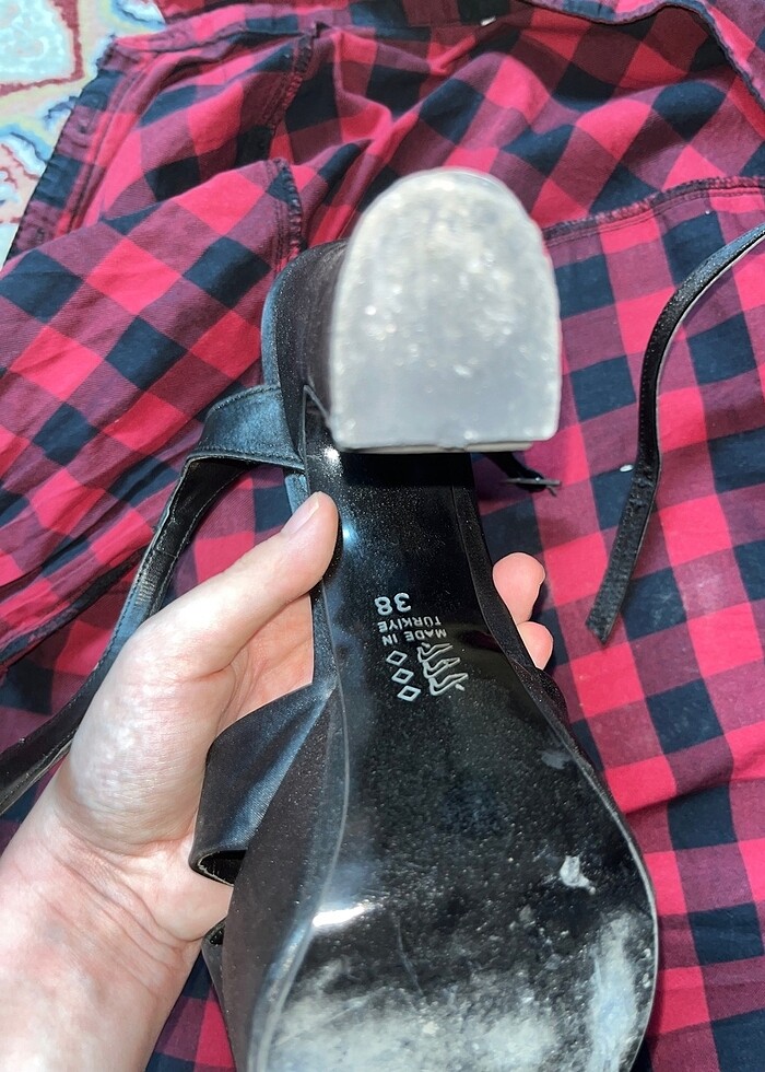 siyah topuklu platform ayakkabı - Görsel 4