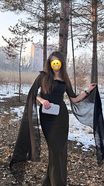 m Beden siyah Renk Şık abiye