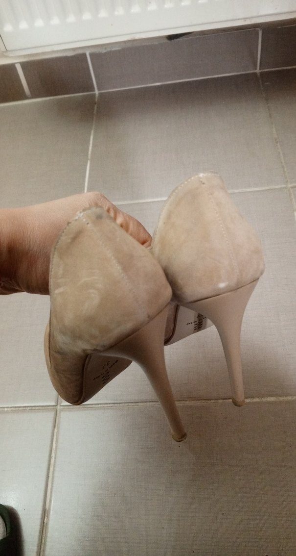 Bej Süet Stiletto Kadın Ayakkabı - Görsel 2