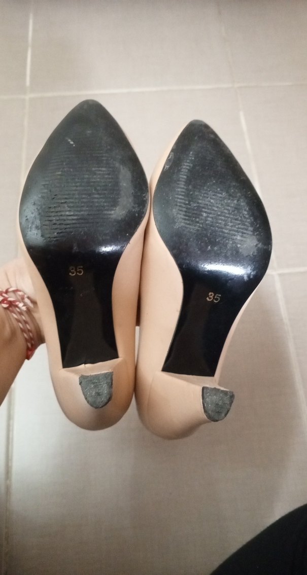 Bej Stiletto Topuklu Kadın Ayakkabı - Görsel 4