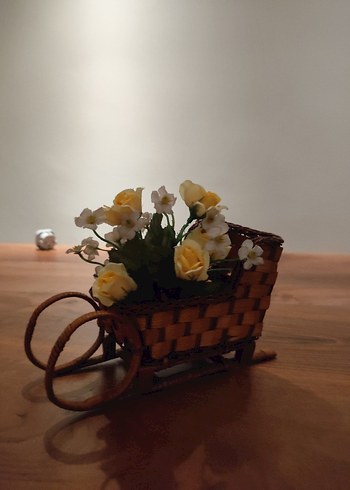 Sarı Sepetli Hasır Bebek Sepeti - Görsel 2