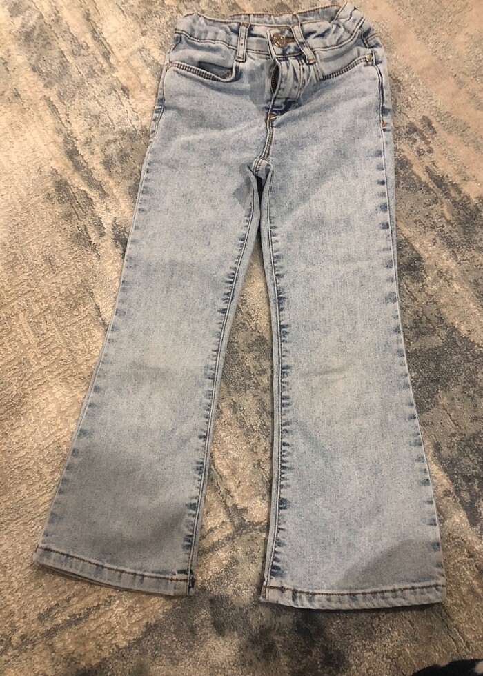 5-6 yaş İspanyol paça kot pantolon - Görsel 2