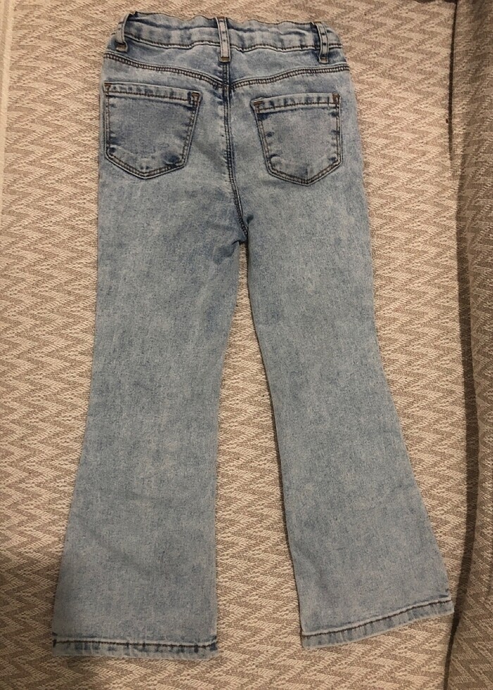 5-6 yaş İspanyol paça kot pantolon - Görsel 3