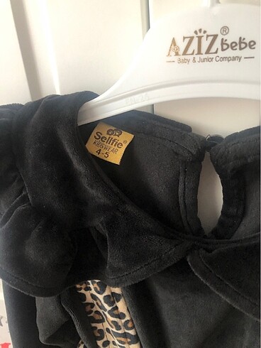 3 yaş kadife leoparlı elbise - Görsel 2