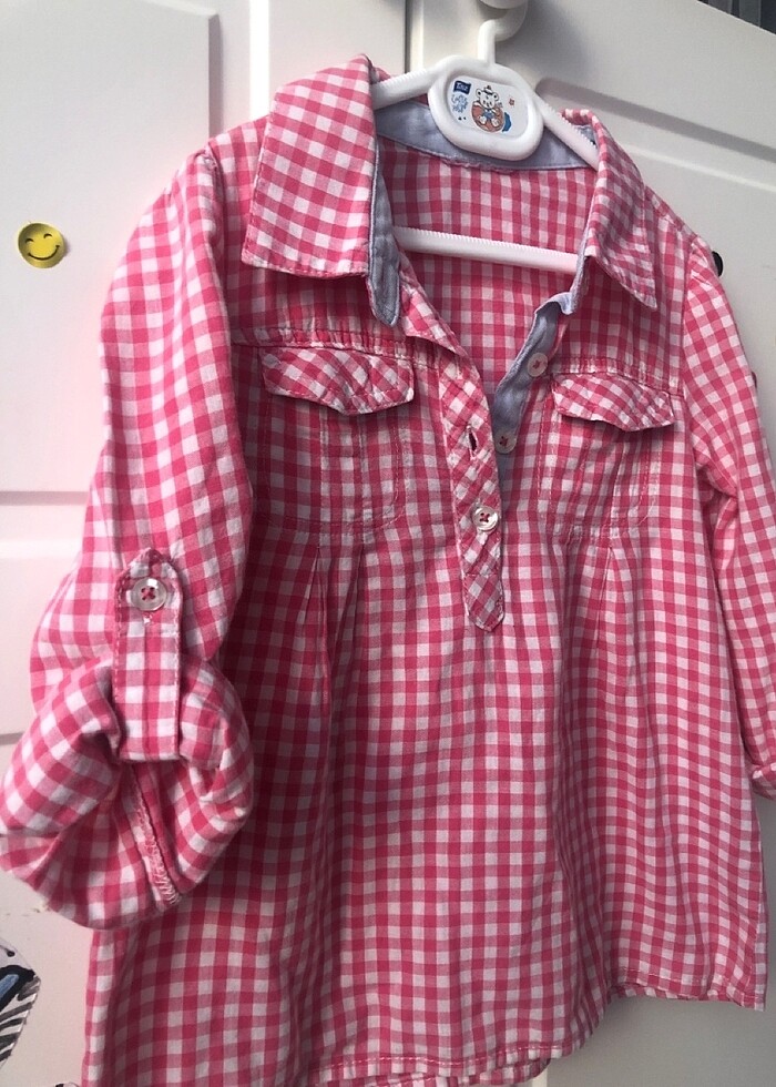 Kolları ayarlanabilir kareli gömlek - Görsel 3