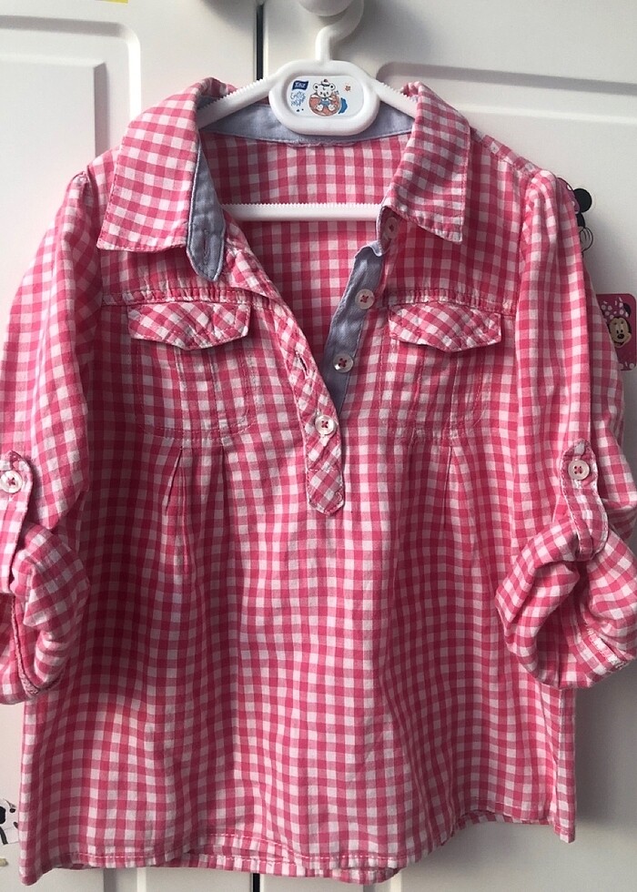 Kolları ayarlanabilir kareli gömlek - Görsel 4