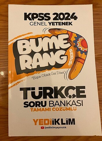 KPSS YEDİİKLİM BUMERANG TÜRKÇE