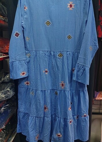 m Beden mavi Renk Kadın Katlı Elbise 