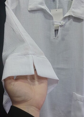 xl Beden beyaz Renk Keten Oversize Gömlek