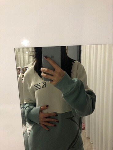 İçi pamuklu uzun sweatshirt