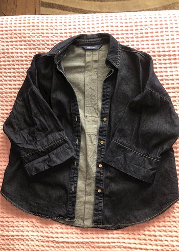 Kadın lacivert Düğmeli Denim Gömlek