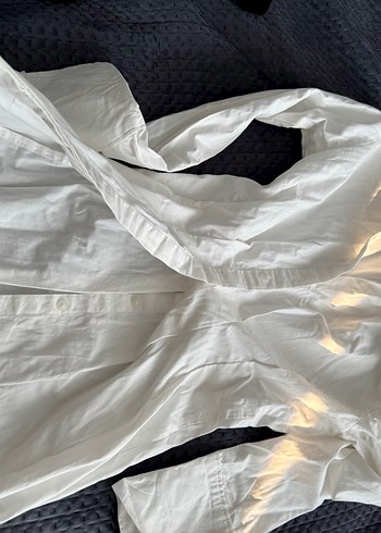 Beyaz Gömlek elbise - Görsel 5