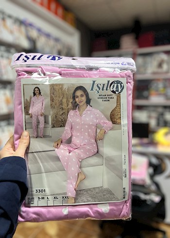 Işılay Pembe Uzun Kollu kalpli Pijama Takımı - Görsel 3