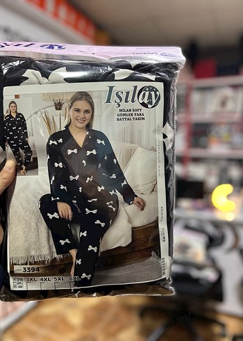 Isilay Siyah Fiyonklu Uzun Kollu Pijama Takımı - Görsel 2