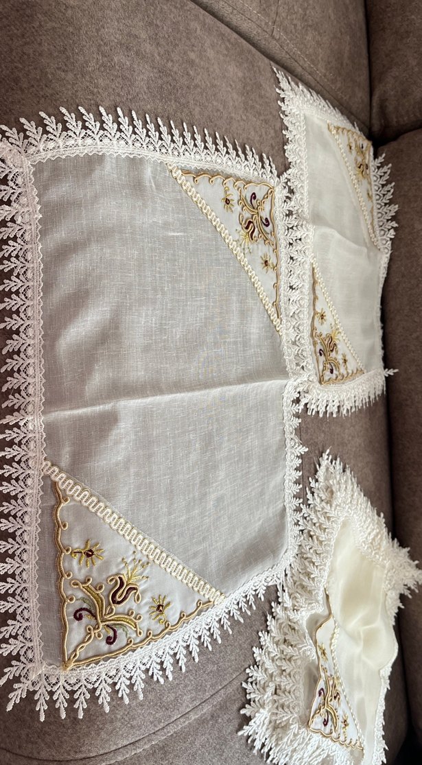 Bohem El İşçiliği Nakışlı Dantel Kenarlı Örtüler - Görsel 4