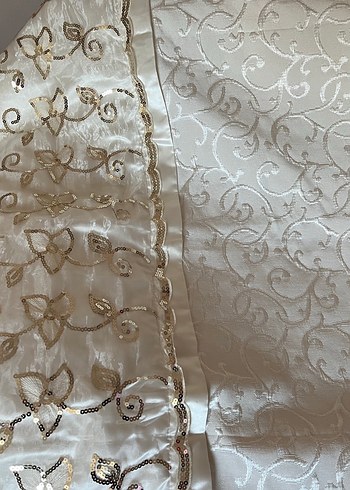 Pul detaylı kırık beyaz yatak örtüsü - Görsel 3