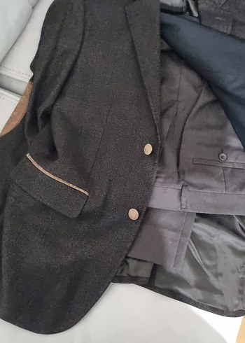 Düğmeli acı kahve Erkek Takım Elbise - Görsel 6