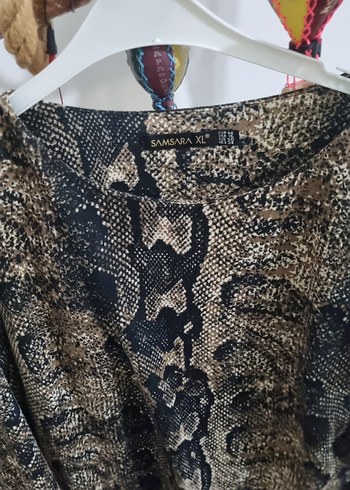 Yılan Desenli yarım Kollu mini elbise - Görsel 2