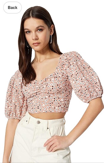 Trendyol Çok renkli crop örme bluz