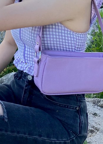 Mor Kareli Bluz Fermuarlı - Görsel 2