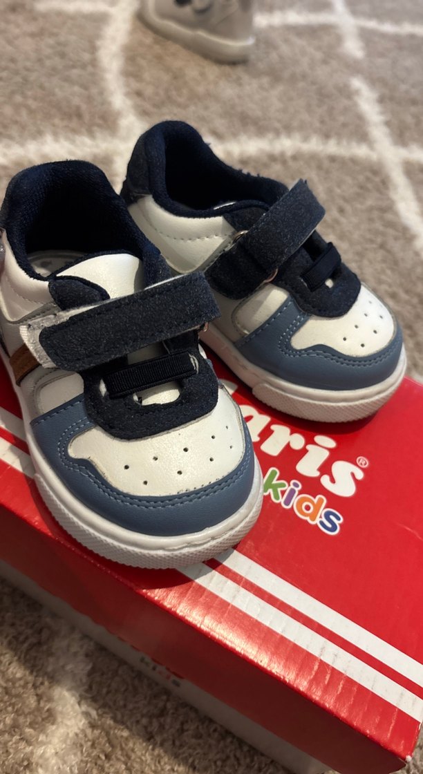 Mavi Gri Erkek Çocuk Spor Ayakkabı Velcro - Görsel 2