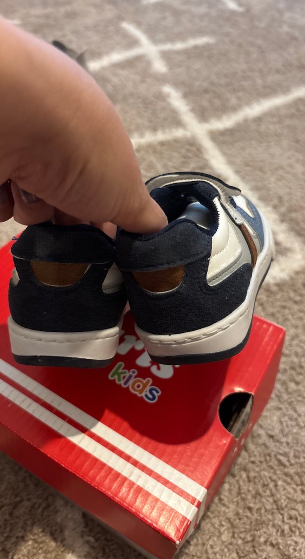 Mavi Gri Erkek Çocuk Spor Ayakkabı Velcro - Görsel 4