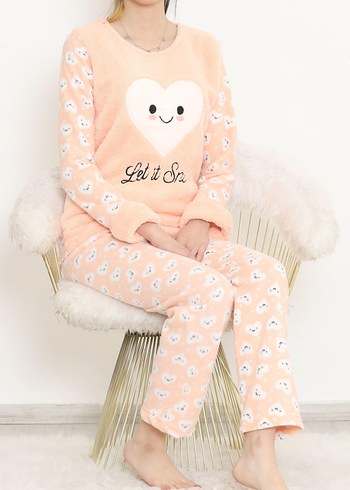 Pembe Baskılı Kadın Pijama Takımı