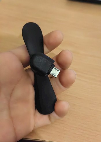 Siyah Mini USB Telefon Fanı - Görsel 2