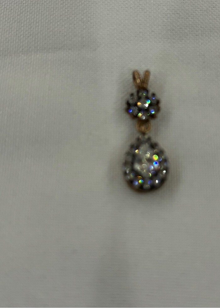 So chic kolye ucu elmas montür damla model - Görsel 2