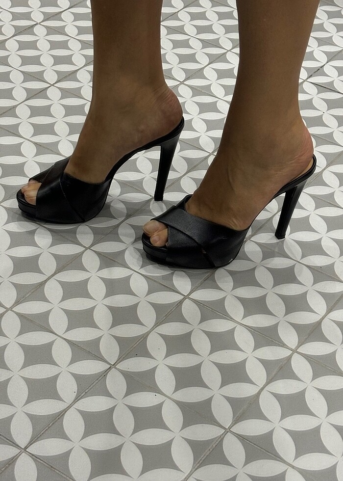 Derimod siyah platform terlik - Görsel 4