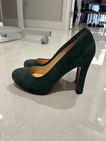 Beymen Club yeni , koyu yeşil, süet  ayakkabı - Görsel 4