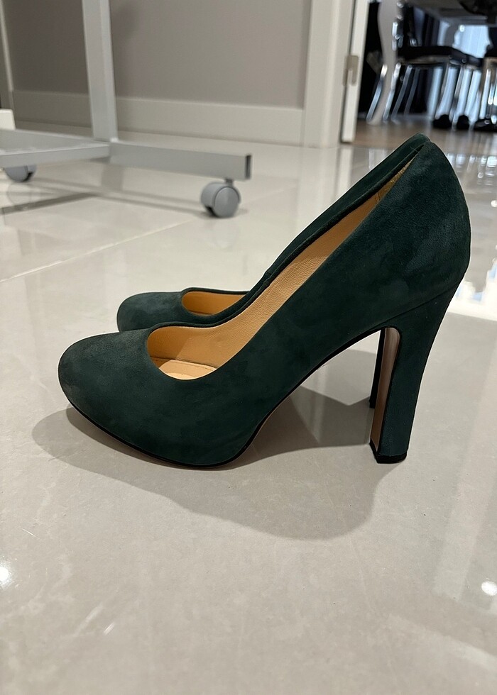 Beymen Club yeni , koyu yeşil, süet  ayakkabı - Görsel 4